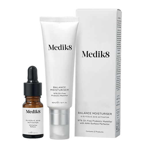 Beautique Salon - Medik 8 - balance moisturiser - olycolic acid activator